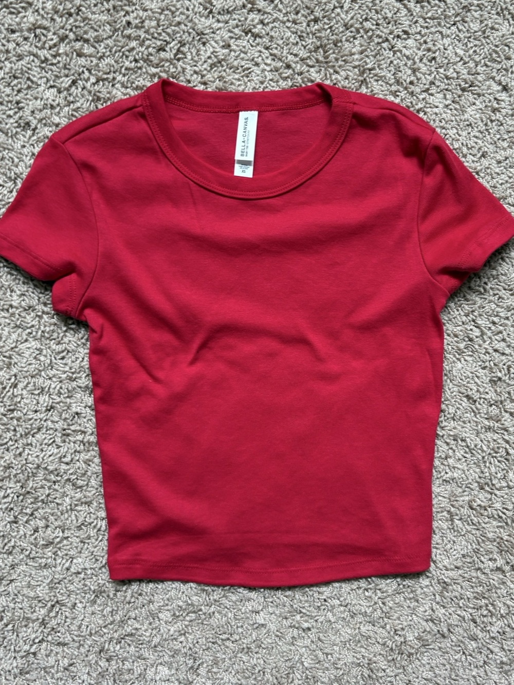 Bella + Canvas Women'Small Micro Rib Baby Tee Short Sleeve Red XS